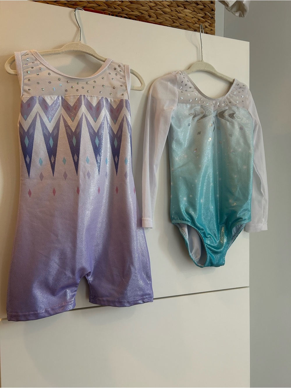 Girls Sparkle Dance Gymnastics Leotards - Set of 2 - Size 6/6X